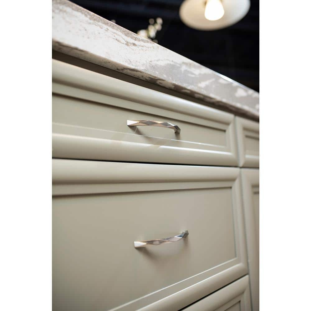 Chrome Faceted Solid Core Kitchen Cabinet Handles, 3-3/4"