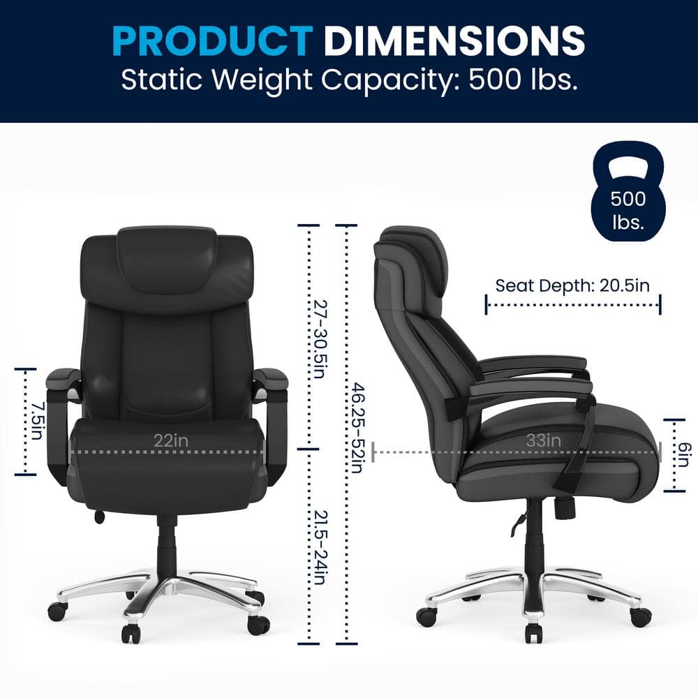 Black High Back LeatherSoft Executive Swivel Office Chair