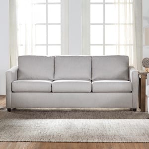New Classic Furniture Elio 3-seater 81 in. Square Arm Polyester Fabric Rectangle Sofa in Beige