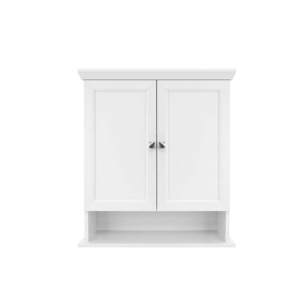 23 in. W x 26 in. H Rectangular White Recessed or Surface Mount Medicine Cabinet without Mirror