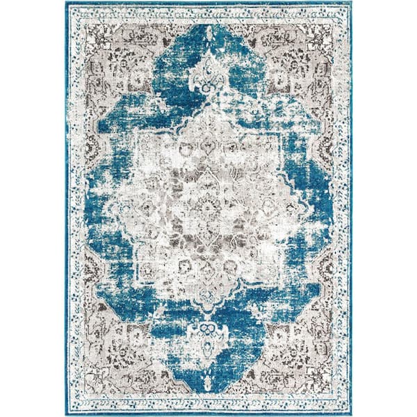 Rugs America Harlow Avalon Teal Blue 8 ft. x 10 ft. Area Rug