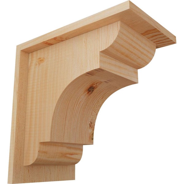 Ekena Millwork 7-1/2 in. x 12 in. x 12 in. New Brighton Smooth Douglas Fir Corbel with Backplate