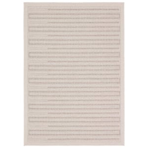 Vibe Theorem Taupe/Cream 2 ft. x 3 ft. Striped Polypropylene Indoor/Outdoor Area Rug