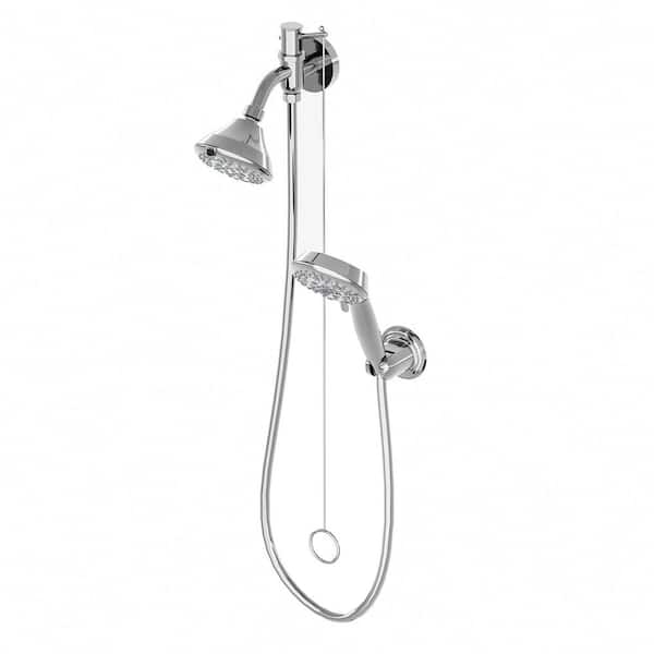 8-Spray 4.5 in. Dual Shower Head and Handheld Shower Head 1.5 GPM Brass Wall Mount Shower System in Polished Chrome