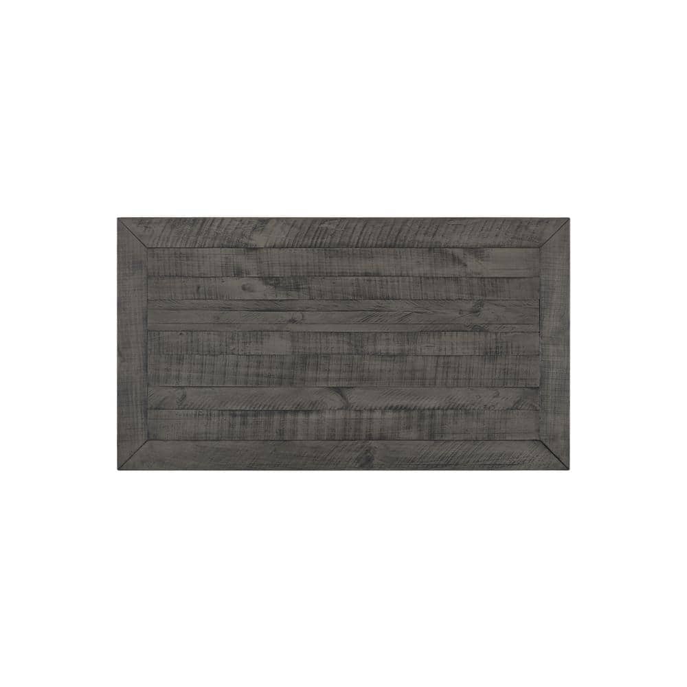 White and Grey Rectangular Wood Coffee Table with Storage