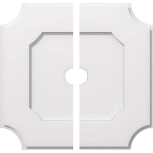 18 in. O.D. x 2 in. I.D. x 1 in. P Locke Architectural Grade PVC Contemporary Ceiling Medallion (2-Piece)