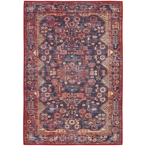 Fulton Red  doormat 2 ft. x 3 ft. Abstract Traditional Area Rug