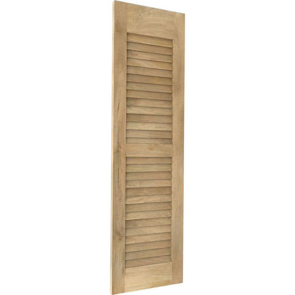 Unfinished Hawaiian Mango Wood Exterior Shutters, 15"W x 57"H