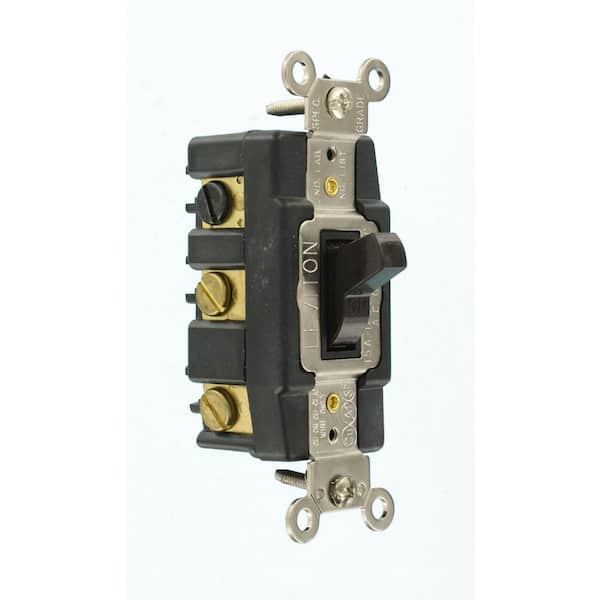 15 Amp Industrial Grade Heavy Duty Double-Pole Double-Throw Center-Off Maintained Contact Toggle Switch, Brown 1282