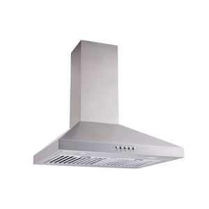 30 in. Convertible Wall Mount Range Hood in Stainless Steel with Baffle and Charcoal Filters