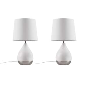 Liora 21.5 in. White/Silver Table Lamp