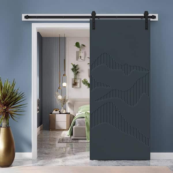 CALHOME 42 in. x 84 in. Charcoal Gray Painted Composite MDF
