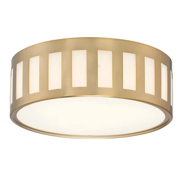 Kendal 14 in. 3-Light Vibrant Gold Flush Mount