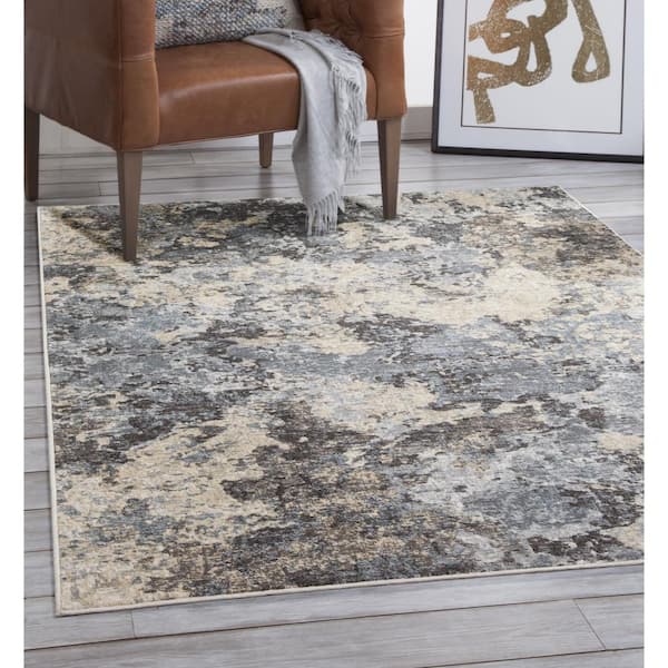 Sonoma Ramsey Blue Grey Charcoal Ivory, Blue And Grey Area Rugs