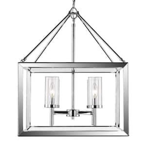 Smyth 4-Light Chrome Chandelier with Clear Glass Shade