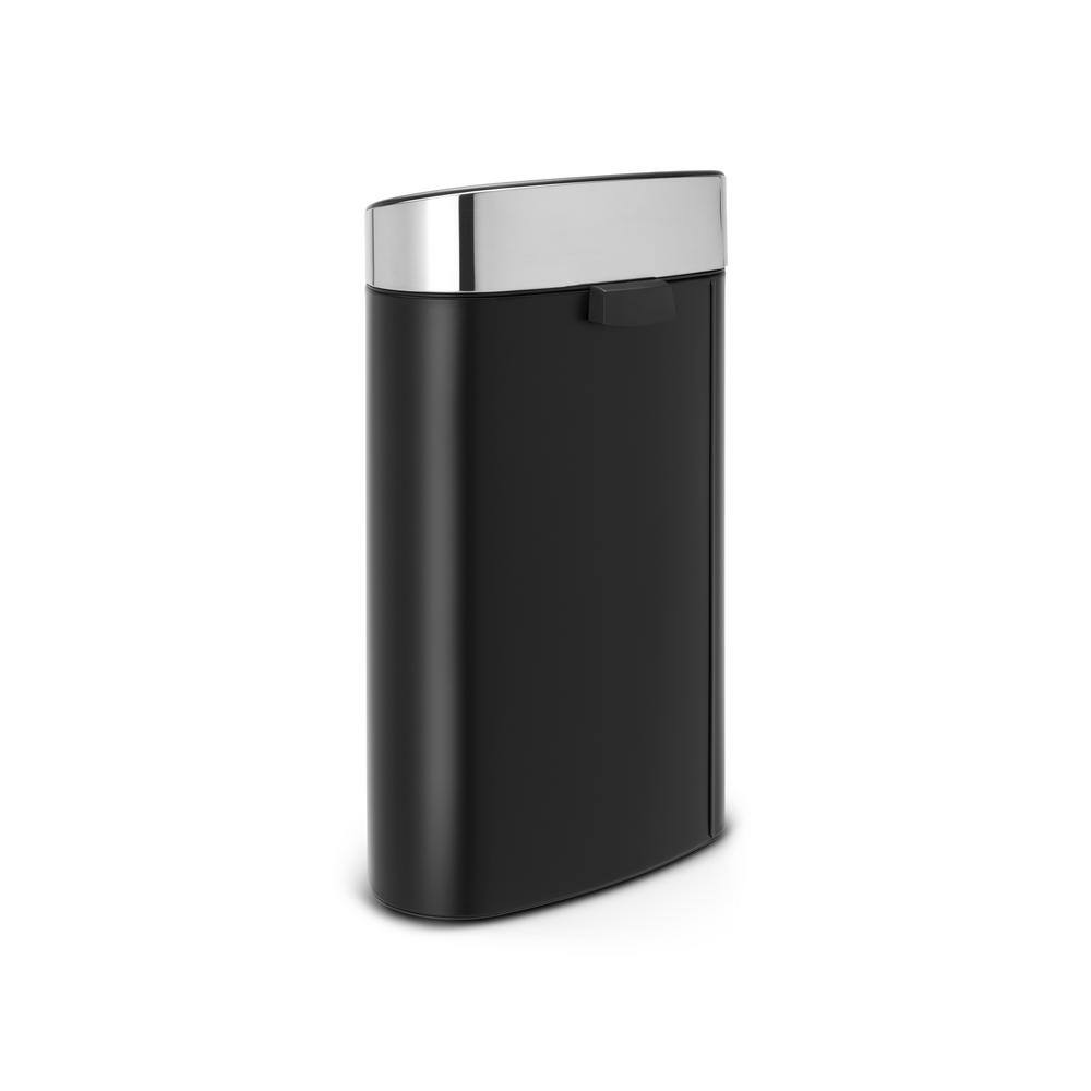 Matte Black and Stainless Steel 10.6 Gallon Touch Bar Trash Can