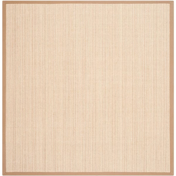 SAFAVIEH Natural Fiber Tan 6 ft. x 6 ft. Square Border Area Rug