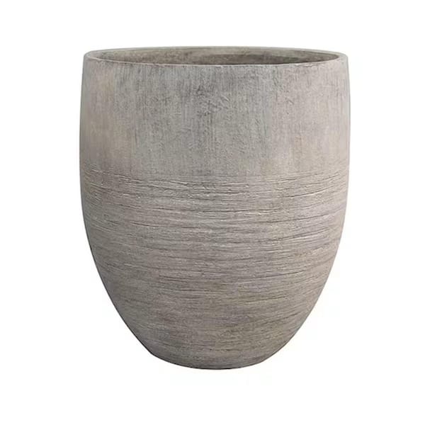 Vigoro Jennings Large Gray Resin Tall Decorative Planter (17 in. L