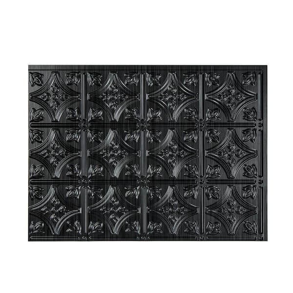 Traditional 1 Brushed Onyx 18.25 in. x 24.25 in. Vinyl Backsplash Panel