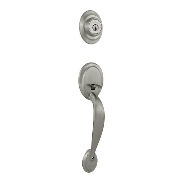 Kwikset Dakota Satin Nickel Single Cylinder Door Handleset Less Interior Pack Featuring SmartKey Security