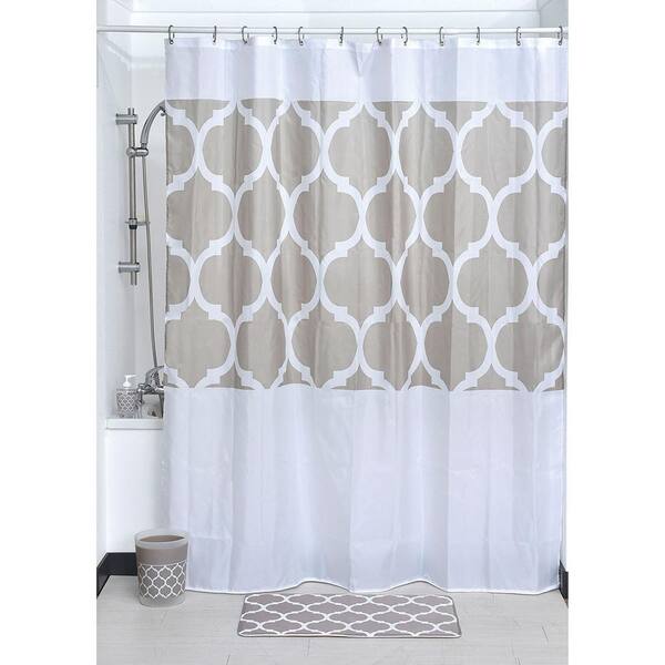 79 In Escal Printed Fabric Beige, Beige Shower Curtain
