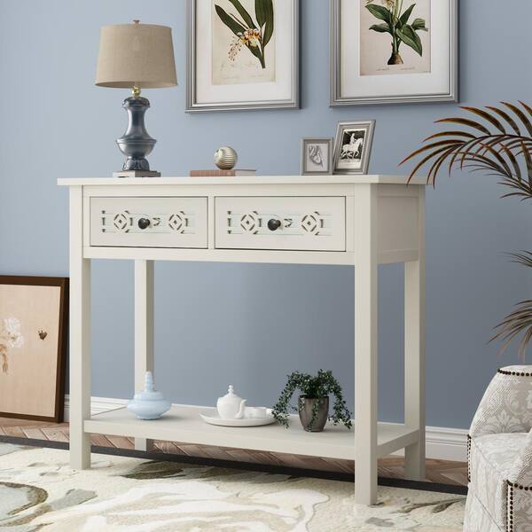 White console tables store with storage