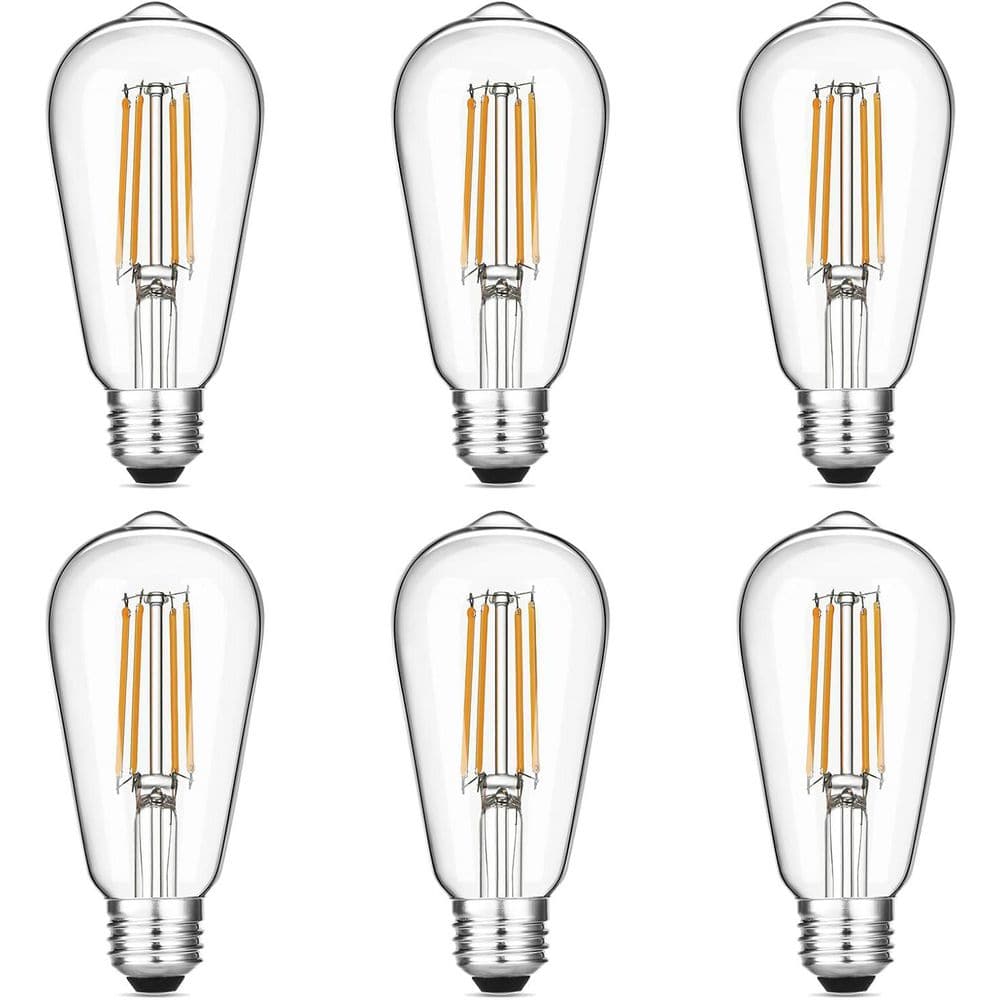 60-Watt Equivalent A50 Vintage LED Edison Bulbs Warm White 2700K (6-Pack)