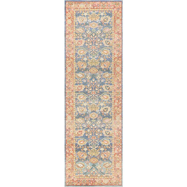 Alba Modern Faded Peshawar Plum/Terracotta 2 ft. x 8 ft. Runner Rug