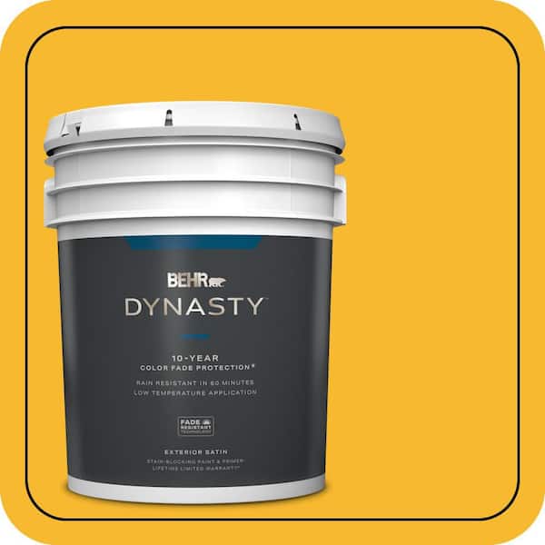 BEHR DYNASTY 5 gal. Home Decorators Collection #HDC-MD-02A Yellow Groove Satin Enamel Exterior Stain-Blocking Paint & Primer