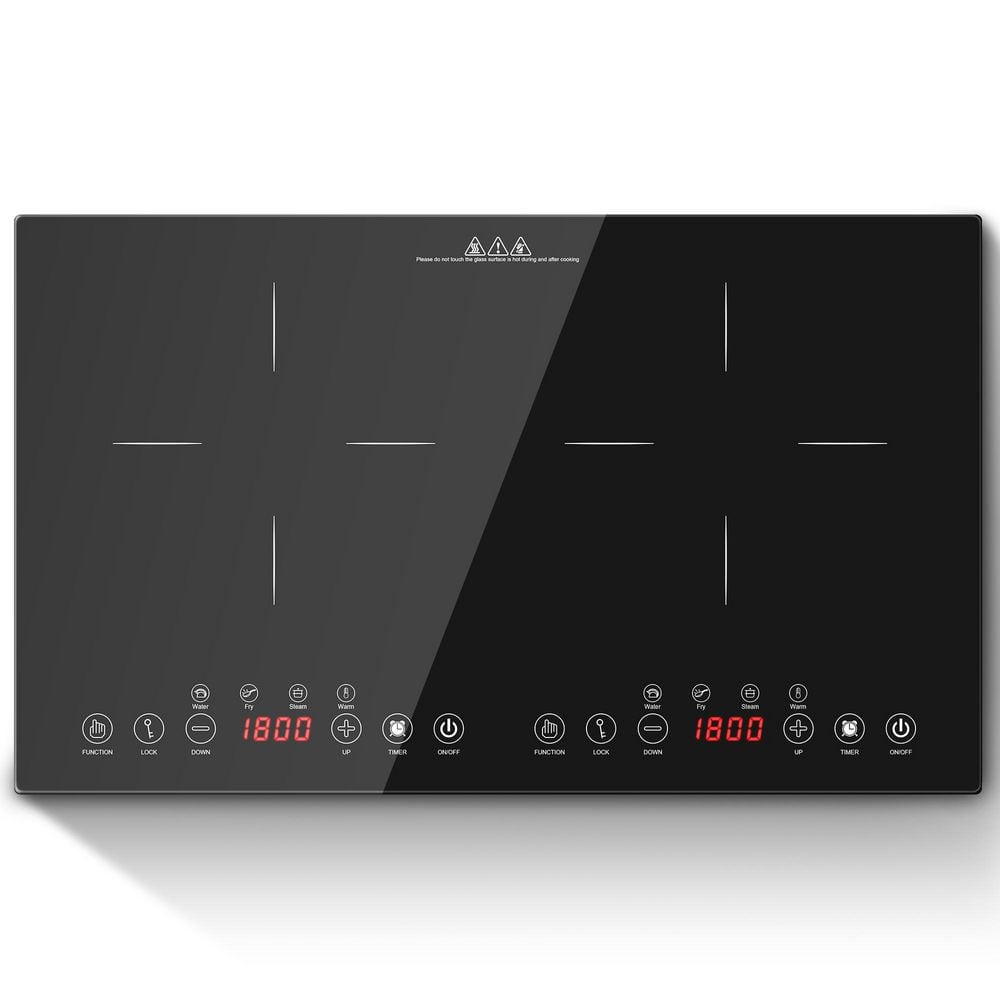 Amzgachfktch 24 in. 2-Burner Portable Induction Cooktop 1800W