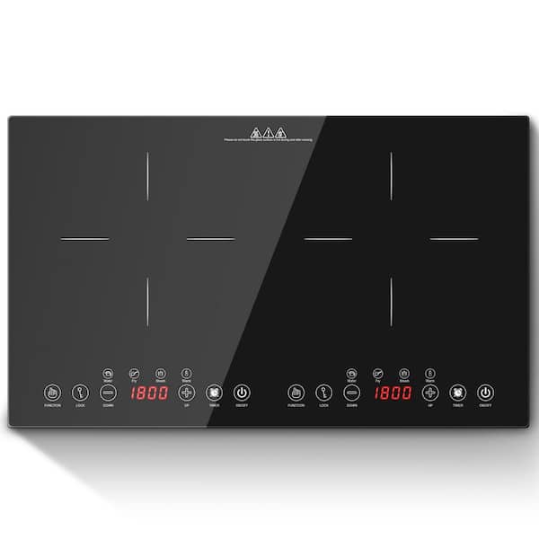 24 in. 2-Burner Portable Induction Cooktop 1800W Double Induction Cooker with 8-Power Settings, Sensor Touch Control