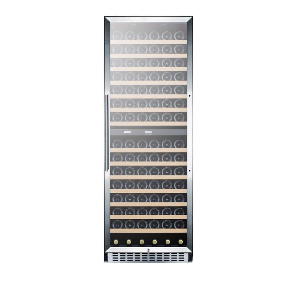 Summit 160 Bottle Black Dual Zone Wine Refrigerator with Glass Door