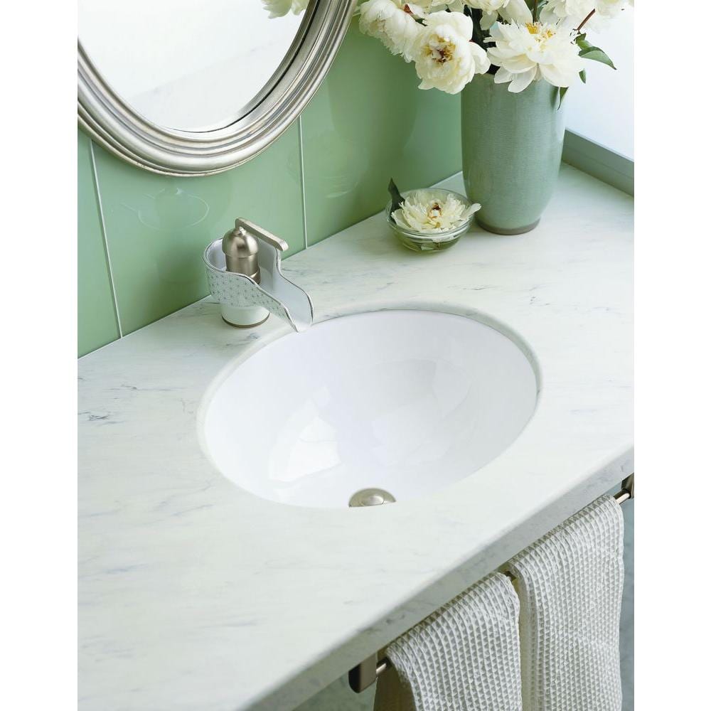 KOHLER Caxton Vitreous China Undermount Bathroom Sink in White