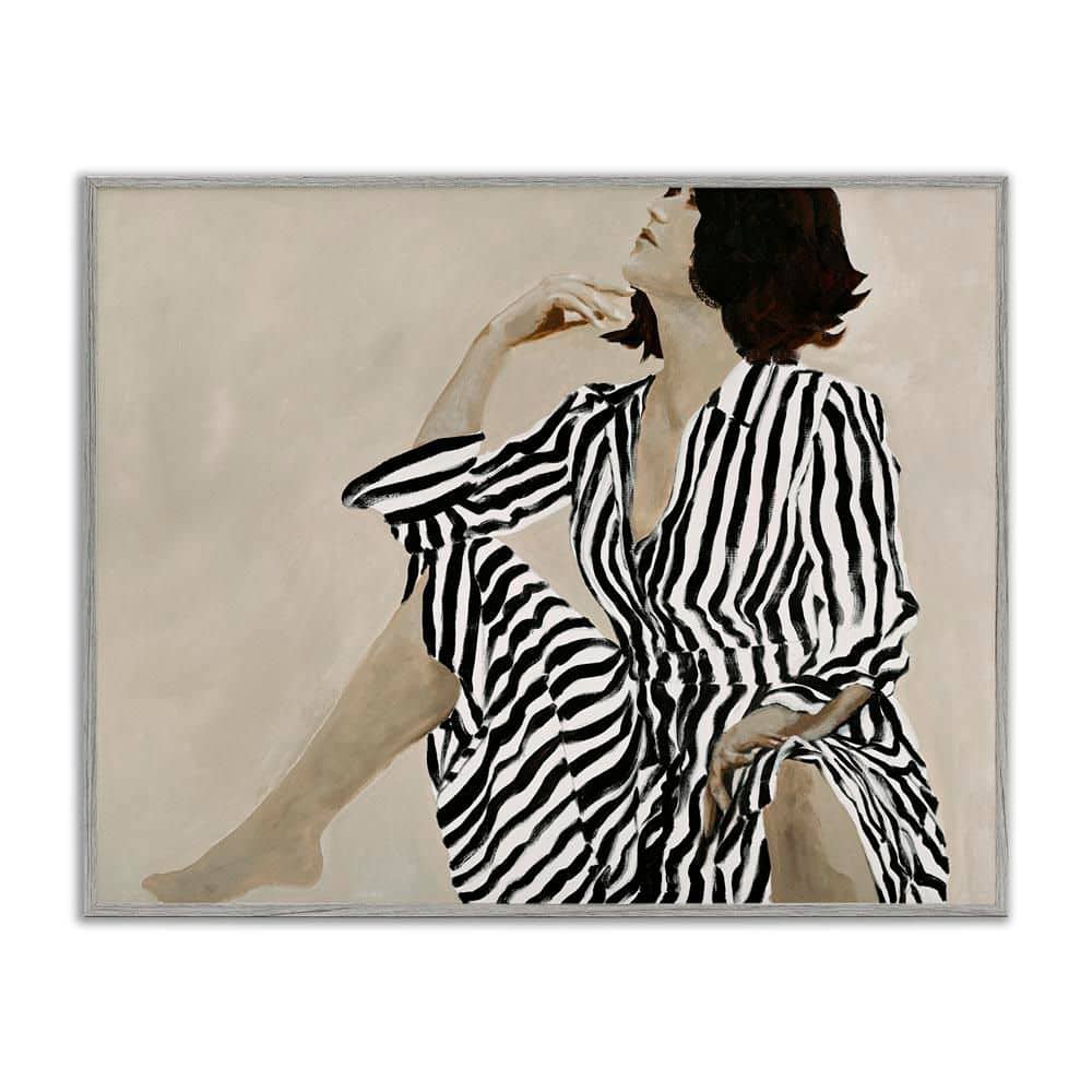 Stylish Woman in Thought by Design Fabrikken Gray Framed People Giclee Art Print 16 in. x 20 in. price history on PriceWatchPro