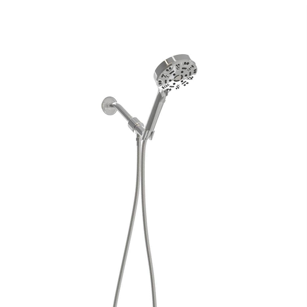 8-Spray Wall Mount Handheld Shower Head, 4.7 in. Hand Shower with Hose 1.8 