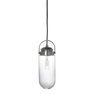 1-Light Chrome Island Pendant Light with Clear Glass Shade