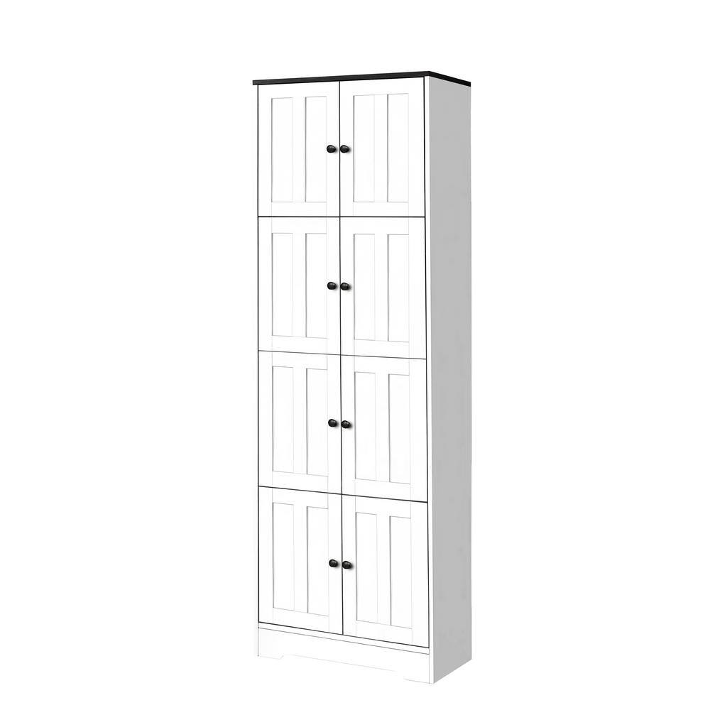 24.00 in. W x 12.80 in. D x 72.40 in. H White Linen Cabinet with 4-Doors and 4-Shelves price history on PriceWatchPro