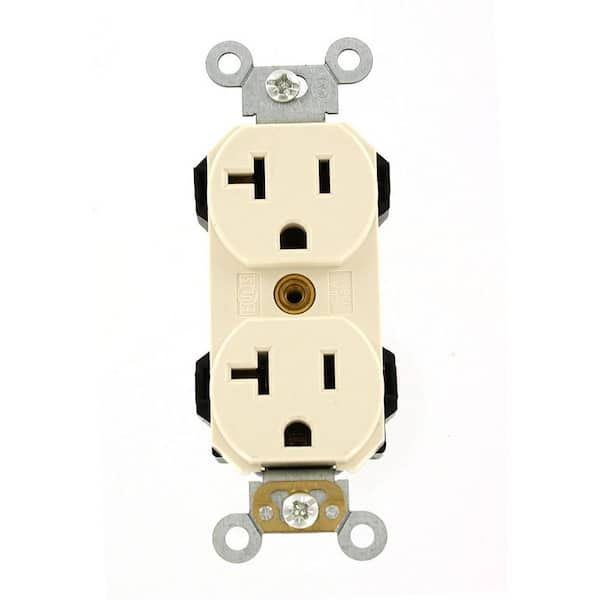 Leviton 20 Amp 125 V Commercial Grade Duplex Outlet/Receptacle, Light ...