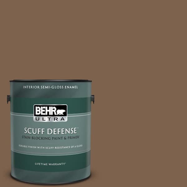 BEHR ULTRA 1 gal. #PMD-60 Rich Walnut Extra Durable Semi-Gloss Enamel Interior Paint & Primer