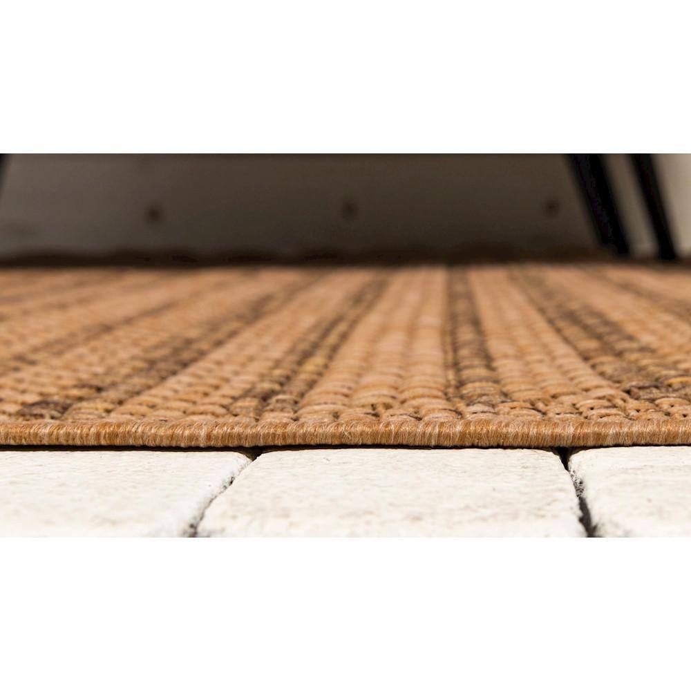 Light Brown Rectangular Stripe Synthetic Outdoor Rug 2'2" x 3'1"
