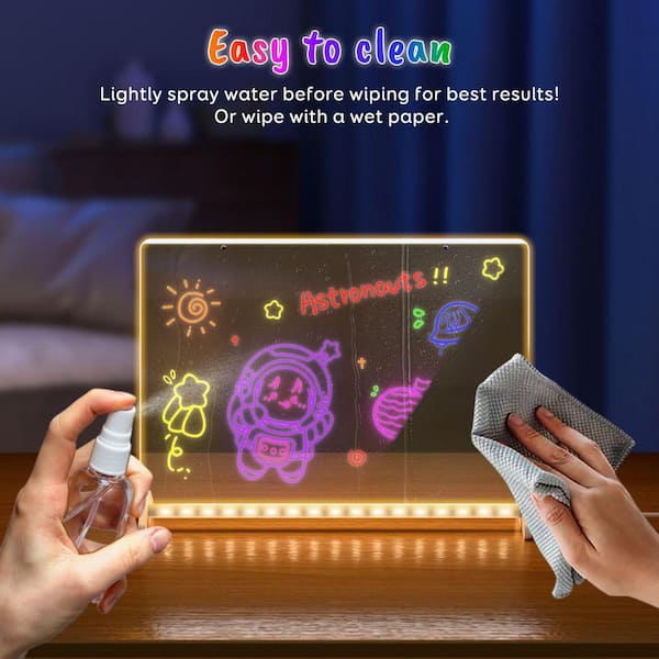 13.8 in. X10 in. LED Note Board with 7 Colors and 4 Light Modes