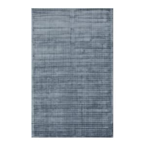 Blue 5 ft. x 8 ft. Handwoven Viscose Contemporary Solid Milano Rug