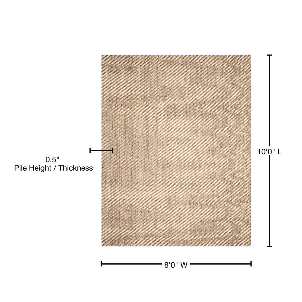 Natural Jute and Sisal Flat Woven 8' x 10' Rug
