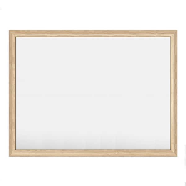 Apmir 48 in. W x 36 in. H Rectangular Aluminum Alloy Framed & Tempered Glass Wall Bathroom Vanity Mirror in Light Yellow Wood