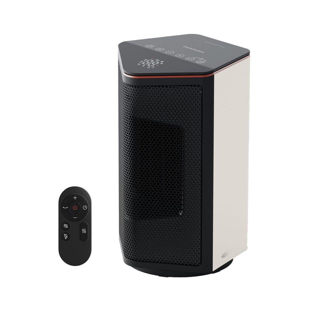 1500W 10 in. Compact Ceramic Forced Air Electric Space Heater with Oscillation, 3-Heat, Thermostat, Remote for Bedroom price history on PriceWatchPro