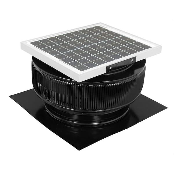 1007 CFM Black Powder Coated 15-Watt Solar Powered 14 in. Dia. Roof Mounted Attic Exhaust Fan