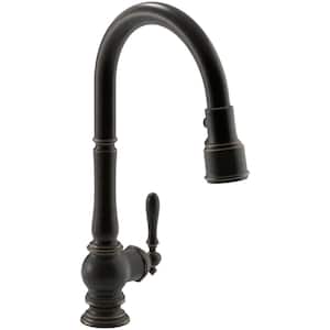 Artifacts Single-Handle Touchless Pull-Down Sprayer Kitchen Faucet in Oil-Rubbed Bronze