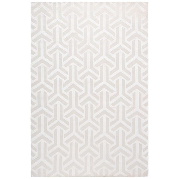 Tibetan 6 ft. x 9 ft. Ivory/Ivory Geometric Area Rug