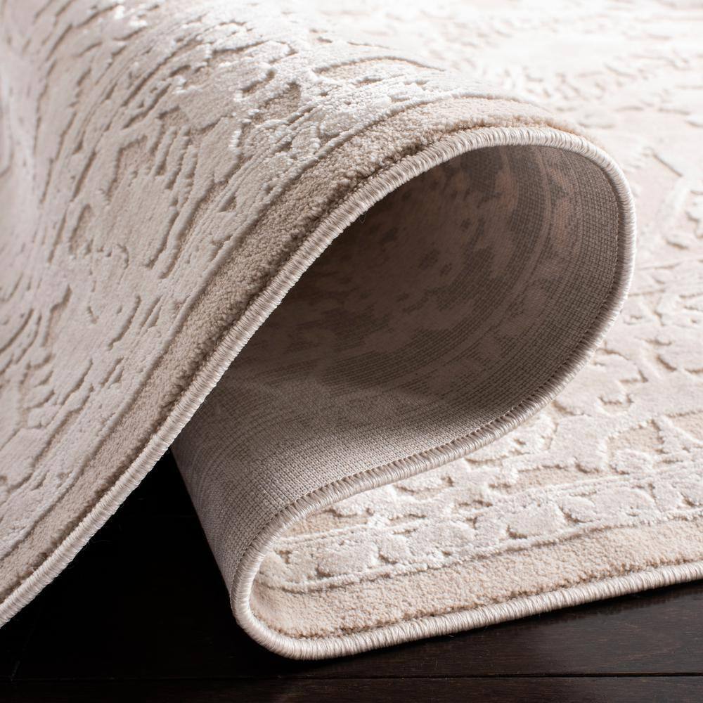 Cream/Ivory Floral Synthetic 8' x 10' Area Rug