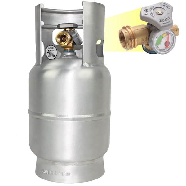 5 LB. Aluminum Lightweight Propane Tank Cylinder w/ Gauge & Premium OPD Fill Valve